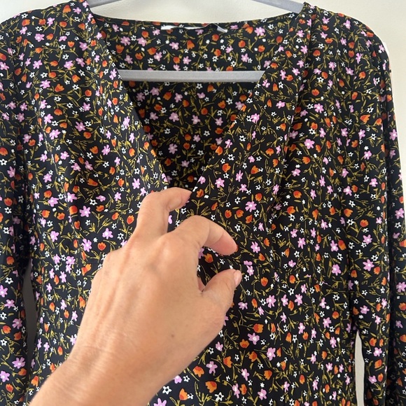 Zara Black Floral Long Sleeve Dress - Picture 5 of 13